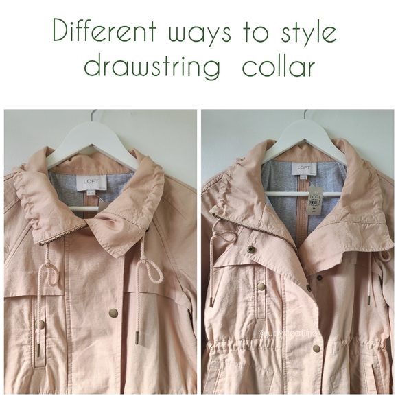 Parachute Utility Jacket Anorak, Cotton/ Linen Khaki Beige, LOFT, New with Tag - Picture 3 of 11